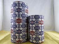 Japanese tea box (blue-red pattern)